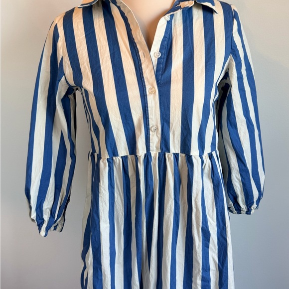 Tahari Blue and White Striped Button-Front Maxi Dress XS - Picture 3 of 16